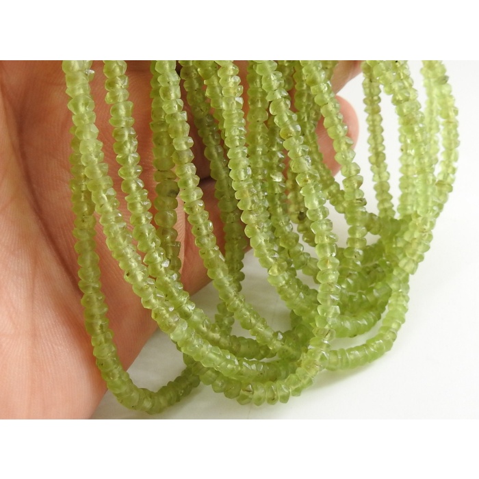 Peridot Smooth Roundel Beads,Matte Polished,Loose Stone,Handmade,Wholesale Price,New Arrival 100%Natural 16Inch Strand (pme)B5 | Save 33% - Rajasthan Living 5