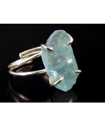 Aquamarine Natural Rough Rings/925 Sterling Silver Jewelry/Adjustable/Loose Raw/Wire-Wrapped/Minerals Stone/One Of A Kind/20-22MM Long/CJ-1 | Save 33% - Rajasthan Living 3