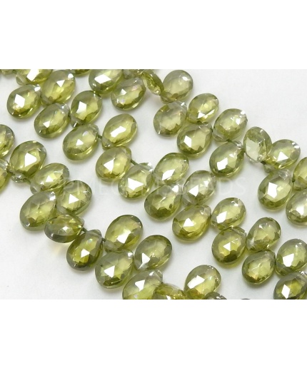 Peridot Green Zircon Faceted Teardrops,Drop,Loose Stone,Handmade,Wholesaler,Supplies 6Inches 8X5To6X4MM Approx,100%Natural PME-BR10 | Save 33% - Rajasthan Living