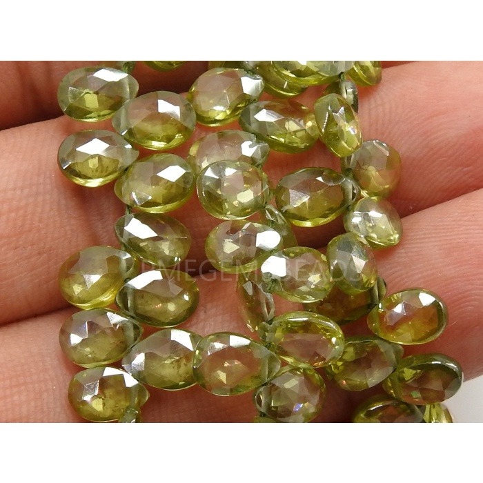Peridot Green Zircon Faceted Teardrops,Drop,Loose Stone,Handmade,Wholesaler,Supplies 6Inches 8X5To6X4MM Approx,100%Natural PME-BR10 | Save 33% - Rajasthan Living 8
