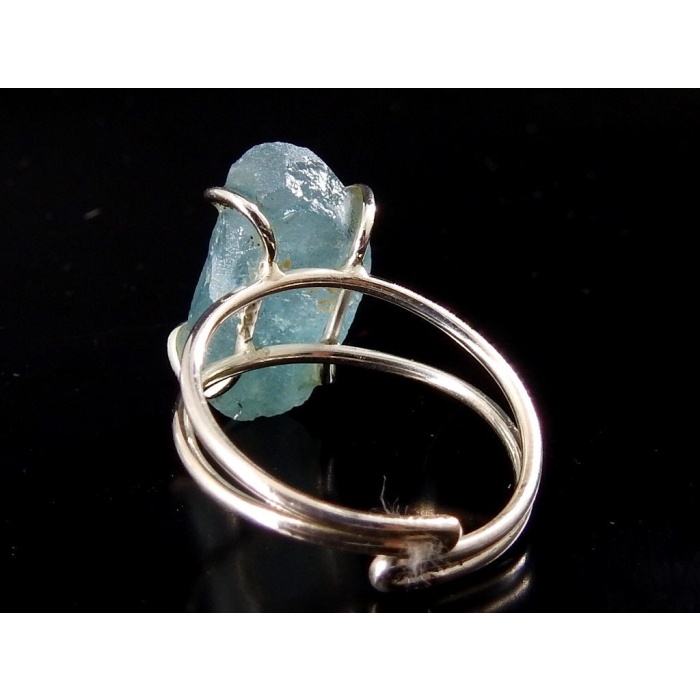 Aquamarine Natural Rough Rings/925 Sterling Silver Jewelry/Adjustable/Loose Raw/Wire-Wrapped/Minerals Stone/One Of A Kind/20-22MM Long/CJ-1 | Save 33% - Rajasthan Living 9