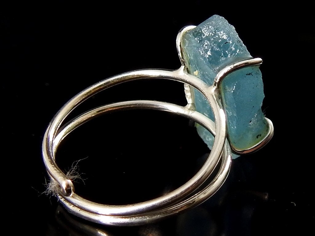 Aquamarine Natural Rough Rings/925 Sterling Silver Jewelry/Adjustable/Loose Raw/Wire-Wrapped/Minerals Stone/One Of A Kind/20-22MM Long/CJ-1 | Save 33% - Rajasthan Living 13