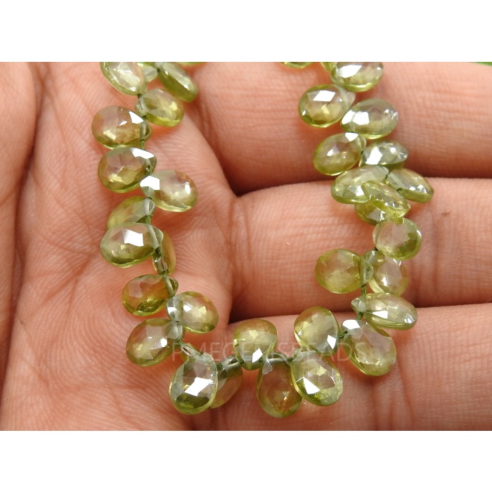 Peridot Green Zircon Faceted Teardrops,Drop,Loose Stone,Handmade,Wholesaler,Supplies 6Inches 8X5To6X4MM Approx,100%Natural PME-BR10 | Save 33% - Rajasthan Living 6