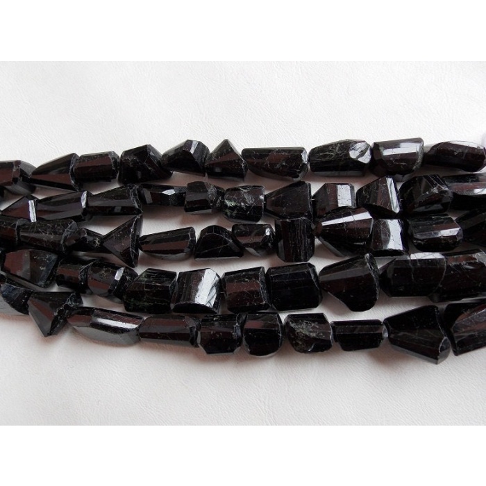 Black Tourmaline Faceted Tumble,Nuggets,8Inches 20X12To15X13MM Approx,Wholesale Price,New Arrival,PME(TU5) | Save 33% - Rajasthan Living 10