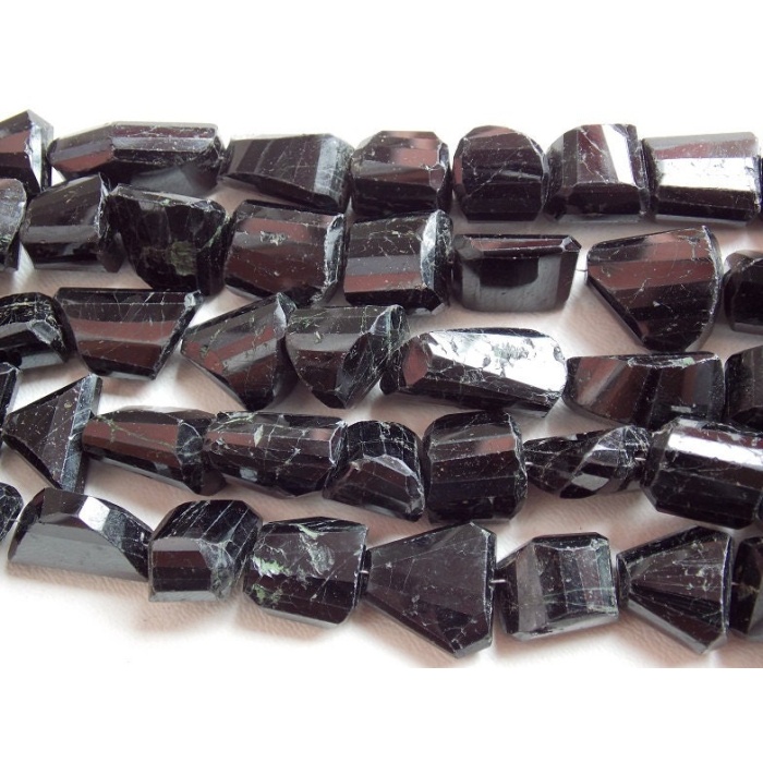 Black Tourmaline Faceted Tumble,Nuggets,8Inches 20X12To15X13MM Approx,Wholesale Price,New Arrival,PME(TU5) | Save 33% - Rajasthan Living 9