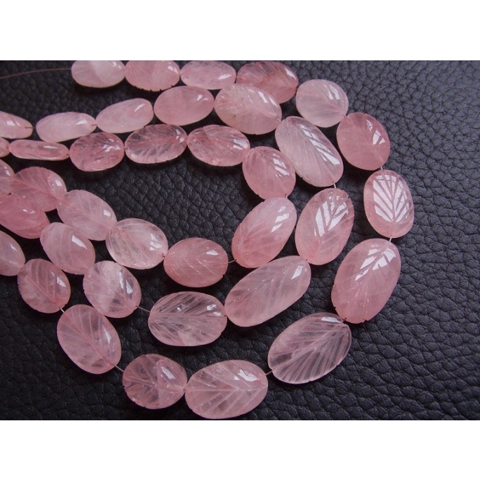 Rose Quartz Carving Bead,Oval Cut,Tumble,Nugget,Loose Stone,Pink,Wholesaler,Supplies 10Inch Strand 19X12To12X10MM Approx (pme) TU3 | Save 33% - Rajasthan Living 6