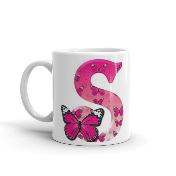 Khushi Designers S letter Printed In Pink Colour  Ceramic Coffee Mug {330 Ml} | Save 33% - Rajasthan Living 5