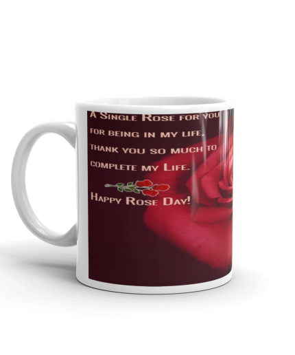 Khushi Designers Happy Rose Day Printed With Red Rose Background  Ceramic Coffee Mug {330 Ml} | Save 33% - Rajasthan Living