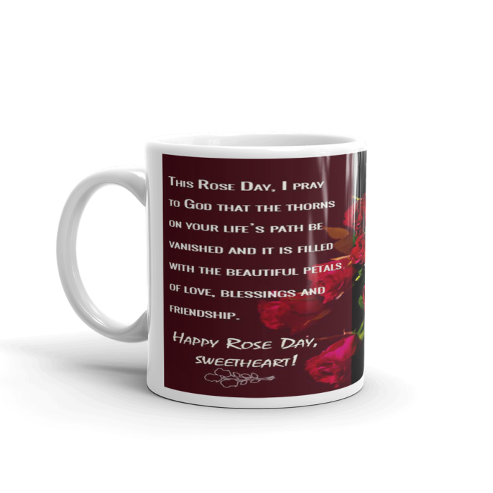 Khushi Designers Rose Day Quotes Printed With Rose Background  Ceramic Coffee Mug {330 Ml} | Save 33% - Rajasthan Living 5