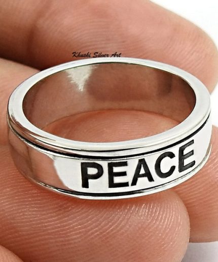 Peace Spinner Ring, Women 925 Sterling Silver Ring, Love Ring, Worry Ring, Meditation Ring, Harry Style Peace Ring, Silver Ring, Statement Ring | Save 33% - Rajasthan Living 3