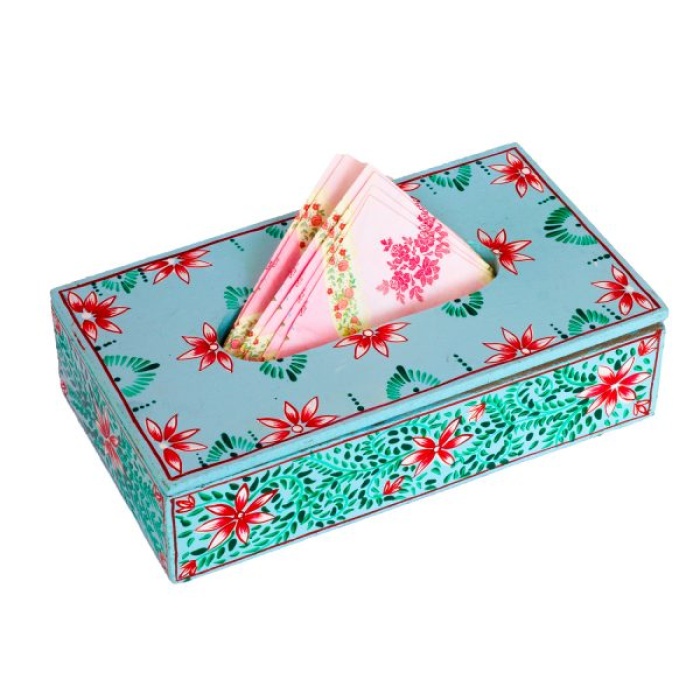 Handpainted Tissue Box Holder (IHK14018) | Save 33% - Rajasthan Living 7