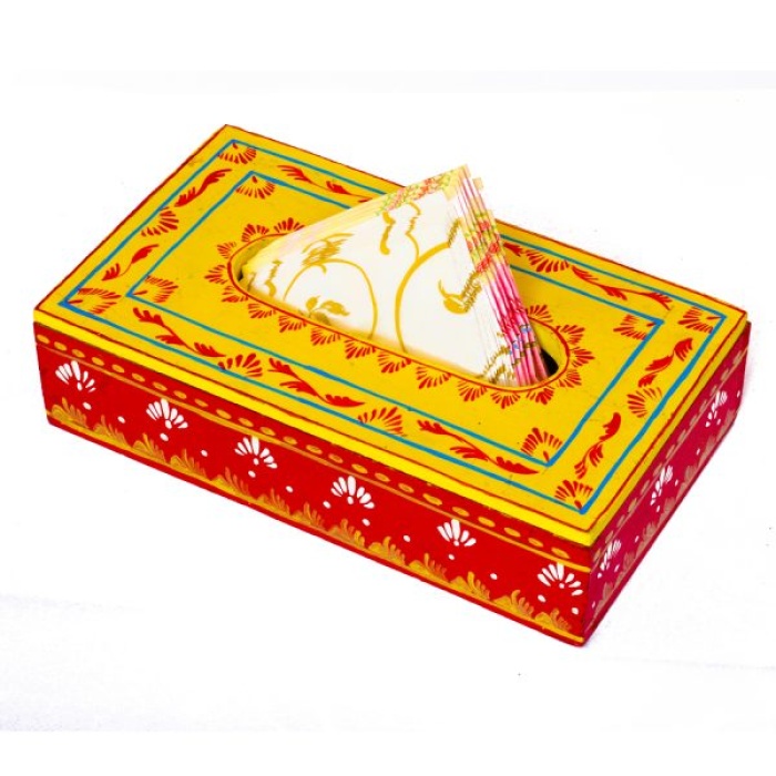 Handpainted Tissue Box Holder (IHK-14021) | Save 33% - Rajasthan Living 7