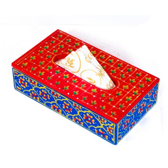 Handpainted Tissue Box Holder (IHK14017) | Save 33% - Rajasthan Living 6
