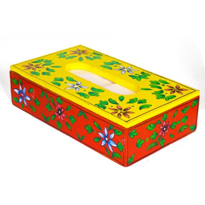 Handpainted Tissue Box Holder (IHK14016) | Save 33% - Rajasthan Living 8
