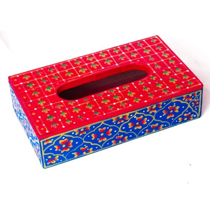 Handpainted Tissue Box Holder (IHK14017) | Save 33% - Rajasthan Living 7