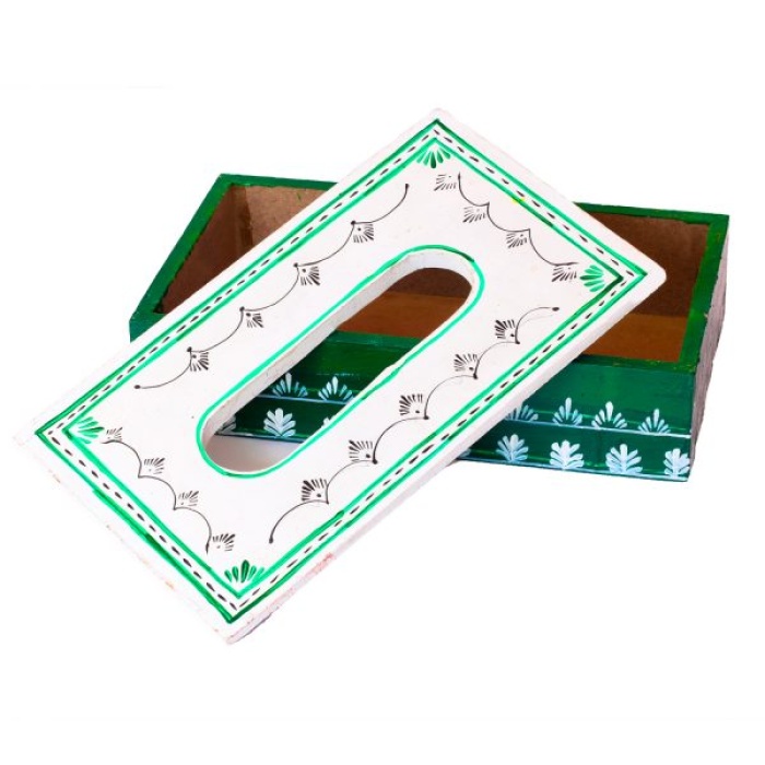Handpainted Tissue Box Holder (IHK-14020) | Save 33% - Rajasthan Living 8