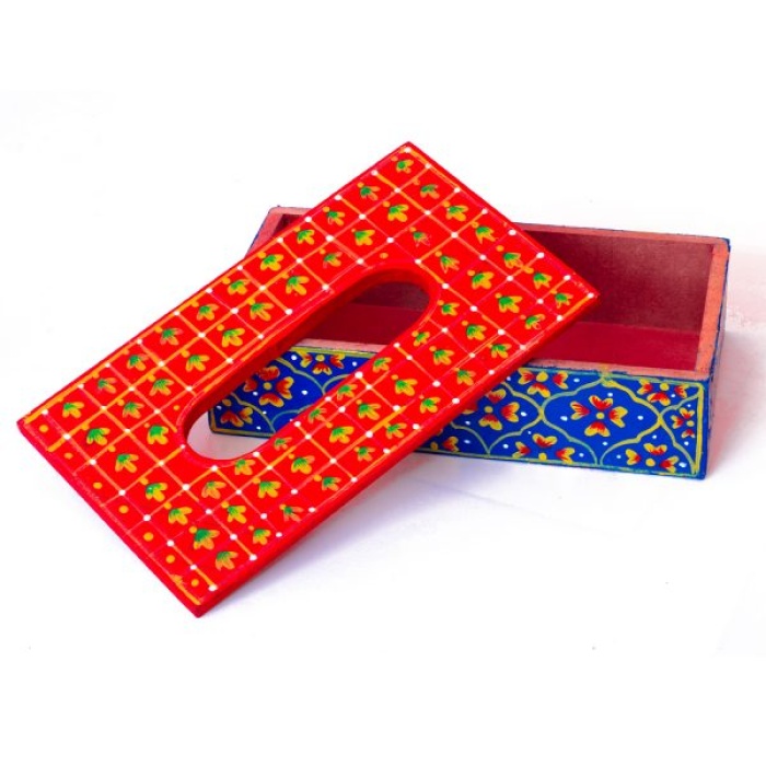 Handpainted Tissue Box Holder (IHK14017) | Save 33% - Rajasthan Living 8