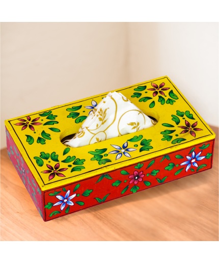 Handpainted Tissue Box Holder (IHK14016) | Save 33% - Rajasthan Living