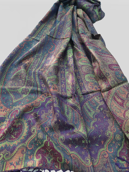 Purple Silk Pashmina shawl, Wedding shawl,Handwoven Silk Shawl, Long Silk Scarf,Foulard | Save 33% - Rajasthan Living 11
