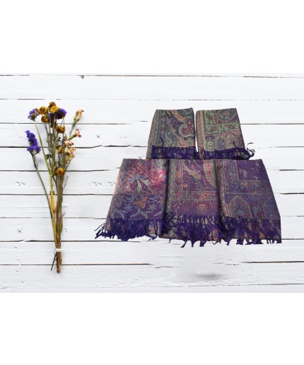 Purple Silk Pashmina shawl, Wedding shawl,Handwoven Silk Shawl, Long Silk Scarf,Foulard | Save 33% - Rajasthan Living