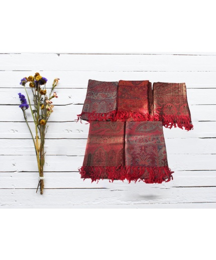 Red Silk Pashmina Shawl, Wedding Shawl,Handwoven Silk Shawl, Long Silk Scarf,Foulard | Save 33% - Rajasthan Living