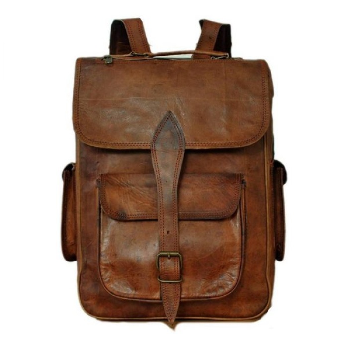 iHandikart Leather Backpack Bag, Size-16  x 12 Inch | Save 33% - Rajasthan Living 5