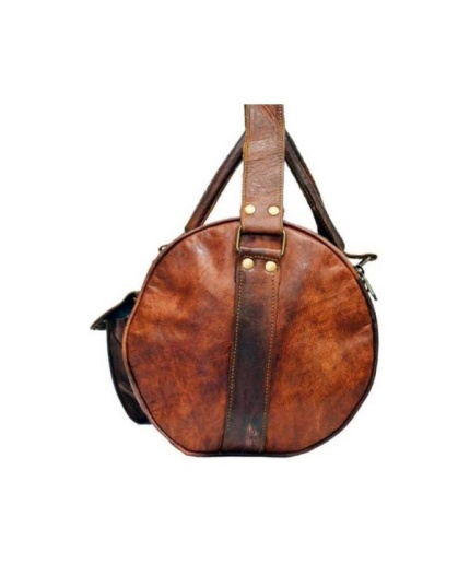 Vintage Leather Duffle Bag 20 x 10 inch from iHandikart Handicrafts made of 100% Goat Leather, Luggage Bag Suitable for Travelling also Known as Travel Bag, GYM Bag Best for Carrying GYM Shoes, Towel and Other Sports Acessories, it looks Trendy and Stylish Forever | Save 33% - Rajasthan Living 3