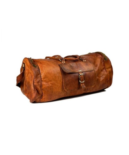 Vintage Leather Duffle Bag 20 x 10 inch from iHandikart Handicrafts made of 100% Goat Leather, Luggage Bag Suitable for Travelling also Known as Travel Bag, GYM Bag Best for Carrying GYM Shoes, Towel and Other Sports Acessories, it looks Trendy and Stylish Forever | Save 33% - Rajasthan Living 3