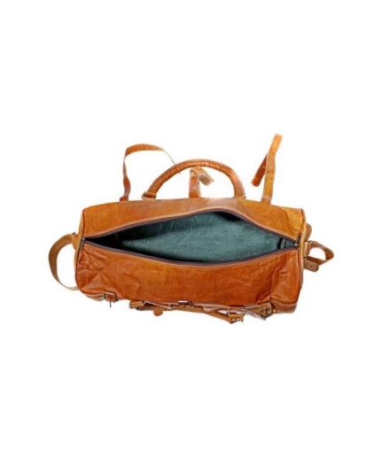 Vintage Leather Duffle Bag 26 x 12 inch from iHandikart Handicrafts made of 100% Goat Leather, Luggage Bag Suitable for Travelling also Known as Travel Bag, GYM Bag Best for Carrying GYM Shoes, Towel and Other Sports Acessories, it looks Trendy and Stylish Forever | Save 33% - Rajasthan Living