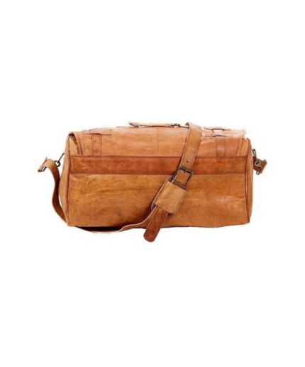 Vintage Leather Duffle Bag 26 x 12 inch from iHandikart Handicrafts made of 100% Goat Leather, Luggage Bag Suitable for Travelling also Known as Travel Bag, GYM Bag Best for Carrying GYM Shoes, Towel and Other Sports Acessories, it looks Trendy and Stylish Forever | Save 33% - Rajasthan Living 3