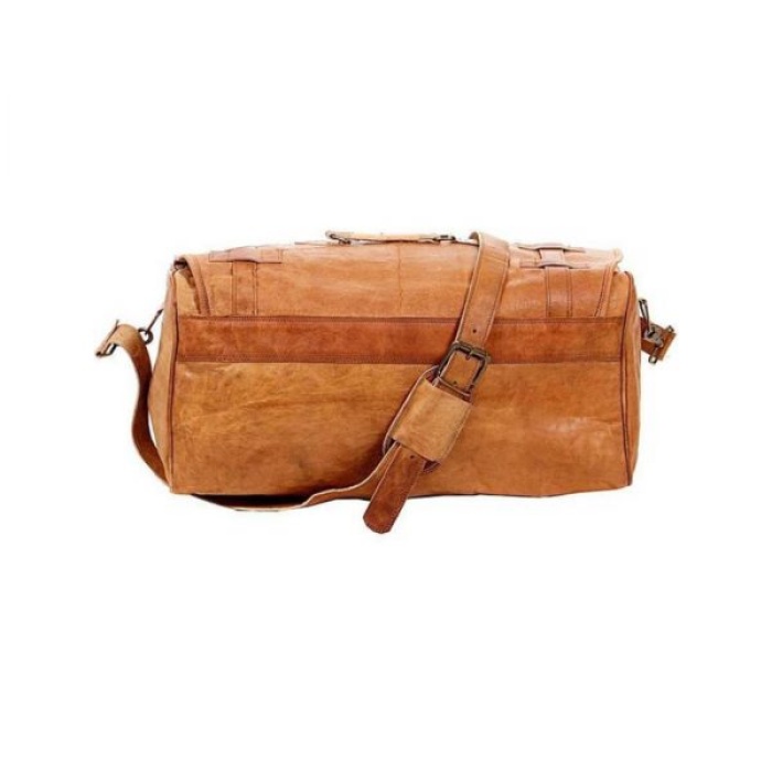 Vintage Leather Duffle Bag 26 x 12 inch from iHandikart Handicrafts made of 100% Goat Leather, Luggage Bag Suitable for Travelling also Known as Travel Bag, GYM Bag Best for Carrying GYM Shoes, Towel and Other Sports Acessories, it looks Trendy and Stylish Forever | Save 33% - Rajasthan Living 7