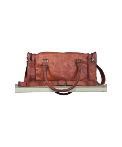 Vintage Leather Duffle Bag 24 x 11 inch from iHandikart Handicrafts made of 100% Goat Leather, Luggage Bag Suitable for Travelling also Known as Travel Bag, GYM Bag Best for Carrying GYM Shoes, Towel and Other Sports Acessories, it looks Trendy and Stylish Forever | Save 33% - Rajasthan Living 3