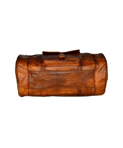 Vintage Leather Duffle Bag 18 x 10 inch from iHandikart Handicrafts made of 100% Goat Leather, Luggage Bag Suitable for Travelling also Known as Travel Bag, GYM Bag Best for Carrying GYM Shoes, Towel and Other Sports Acessories, it looks Trendy and Stylish Forever | Save 33% - Rajasthan Living 3