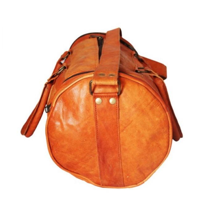 Goat Leather GYM Duffle Bag 18 x 10 inches from iHandikart Handicraft made of Vintage Leather, Luggage Bag Suitable for Travelling also known as Travel Bag, Best for Carrying GYM Shoes, Towel, Clothes and other Sports Acessories, it Looks Trendy and Stylish forever | Save 33% - Rajasthan Living 8