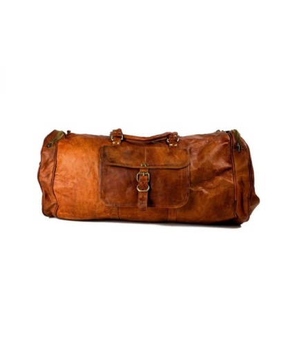 Goat Leather GYM Duffle Bag 20 x 10 inches from iHandikart Handicraft made of Vintage Leather, Luggage Bag Suitable for Travelling also known as Travel Bag, Best for Carrying GYM Shoes, Towel, Clothes and other Sports Acessories, it Looks Trendy and Stylish forever | Save 33% - Rajasthan Living 3