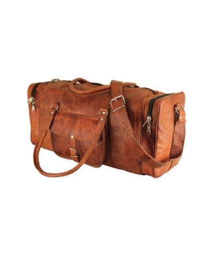 Leather Luggage Bag for Travelling 22X11 inches From iHandikart Handicraft Made of Vintage 100% Genuine Goat Leather, also usefull for Carrying Shoes, Towel, Clothes and Other Sports Acessories to GYM or Playground, it Looks Trendy and Stylish Forever | Save 33% - Rajasthan Living