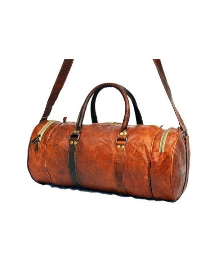Leather Luggage Bag for Travelling 20 x 10 inches From iHandikart Handicraft Made of Vintage 100% Genuine Goat Leather, also usefull for Carrying Shoes, Towel, Clothes and Other Sports Acessories to GYM or Playground, it Looks Trendy and Stylish Forever | Save 33% - Rajasthan Living 3