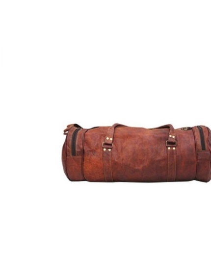 Leather Luggage Bag for Travelling 24 x 11 inches From iHandikart Handicraft Made of Vintage 100% Genuine Goat Leather, also usefull for Carrying Shoes, Towel, Clothes and Other Sports Acessories to GYM or Playground, it Looks Trendy and Stylish Forever | Save 33% - Rajasthan Living 3