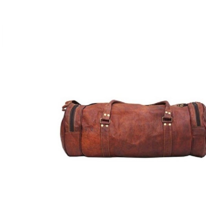 Leather Luggage Bag for Travelling 24 x 11 inches From iHandikart Handicraft Made of Vintage 100% Genuine Goat Leather, also usefull for Carrying Shoes, Towel, Clothes and Other Sports Acessories to GYM or Playground, it Looks Trendy and Stylish Forever | Save 33% - Rajasthan Living 7