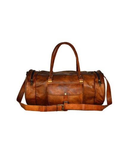 Leather Luggage Bag for Travelling 20 x 10 inches From iHandikart Handicraft Made of Vintage 100% Genuine Goat Leather, also usefull for Carrying Shoes, Towel, Clothes and Other Sports Acessories to GYM or Playground, it Looks Trendy and Stylish Forever | Save 33% - Rajasthan Living