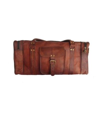 Leather Luggage Bag for Travelling 24X11 inches From iHandikart Handicraft Made of Vintage 100% Genuine Goat Leather, also usefull for Carrying Shoes, Towel, Clothes and Other Sports Acessories to GYM or Playground, it Looks Trendy and Stylish Forever | Save 33% - Rajasthan Living
