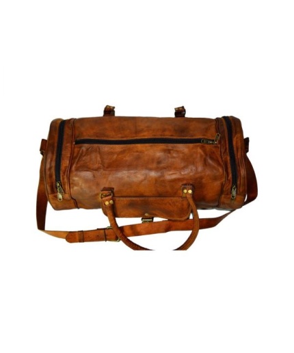 Leather Travelling Bag for Travel Purpose 20 x 10 inch from iHandikart Handicrafts Made of Vintage 100% Genuine Goat Leather, also usefull for Carrying Shoes, Towel, Clothes and other Sports Acessories to GYM Or Playground, it Looks Trendy and Stylish forever? | Save 33% - Rajasthan Living 3