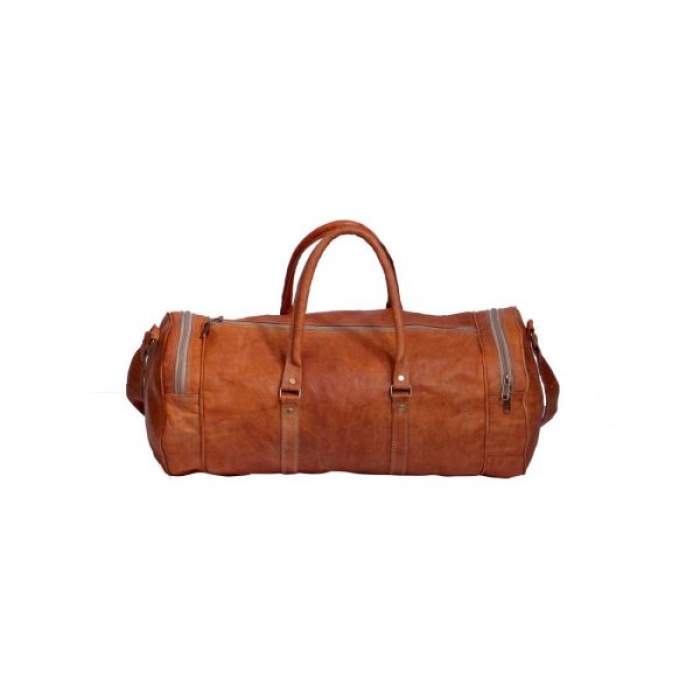 Leather Travelling Bag for Travel Purpose 22 x 11 inch from iHandikart Handicrafts Made of Vintage 100% Genuine Goat Leather, also usefull for Carrying Shoes, Towel, Clothes and other Sports Acessories to GYM Or Playground, it Looks Trendy and Stylish forever? | Save 33% - Rajasthan Living 6