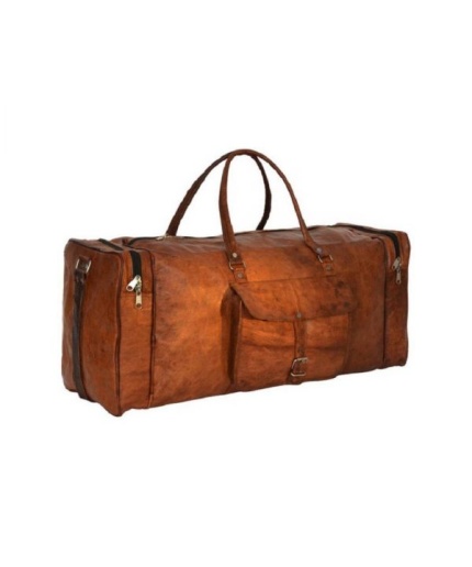 Leather Travelling Bag for Travel Purpose 24 x 11 inch from iHandikart Handicrafts Made of Vintage 100% Genuine Goat Leather, also usefull for Carrying Shoes, Towel, Clothes and other Sports Acessories to GYM Or Playground, it Looks Trendy and Stylish forever? | Save 33% - Rajasthan Living