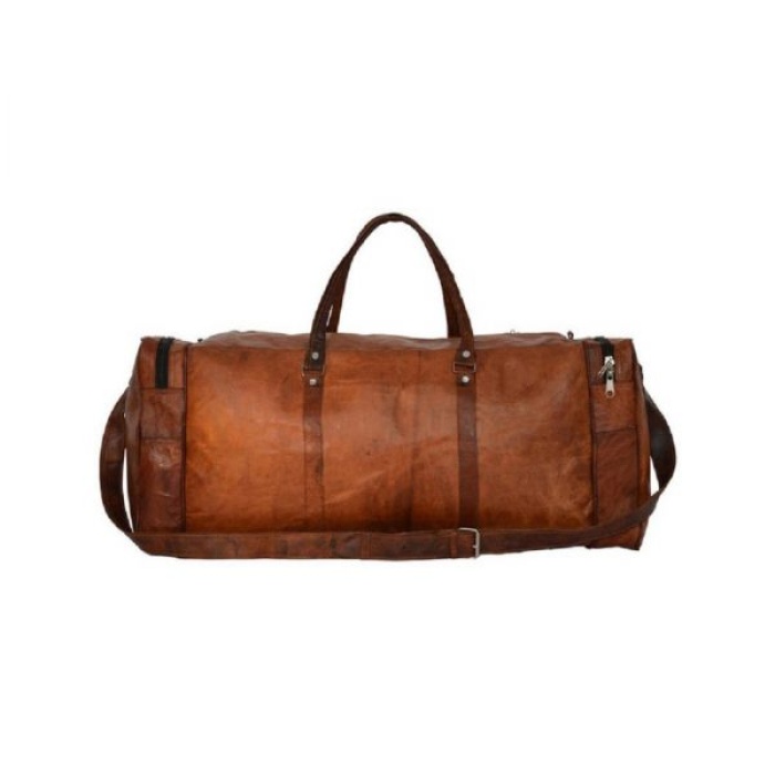 Leather Travelling Bag for Travel Purpose 24 x 11 inch from iHandikart Handicrafts Made of Vintage 100% Genuine Goat Leather, also usefull for Carrying Shoes, Towel, Clothes and other Sports Acessories to GYM Or Playground, it Looks Trendy and Stylish forever? | Save 33% - Rajasthan Living 6