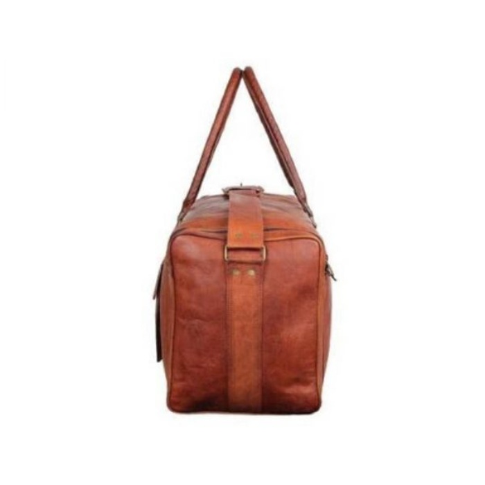 Leather Travelling Bag for Travel Purpose 22 x 11 inch from iHandikart Handicrafts Made of Vintage 100% Genuine Goat Leather, also usefull for Carrying Shoes, Towel, Clothes and other Sports Acessories to GYM Or Playground, it Looks Trendy and Stylish forever | Save 33% - Rajasthan Living 8
