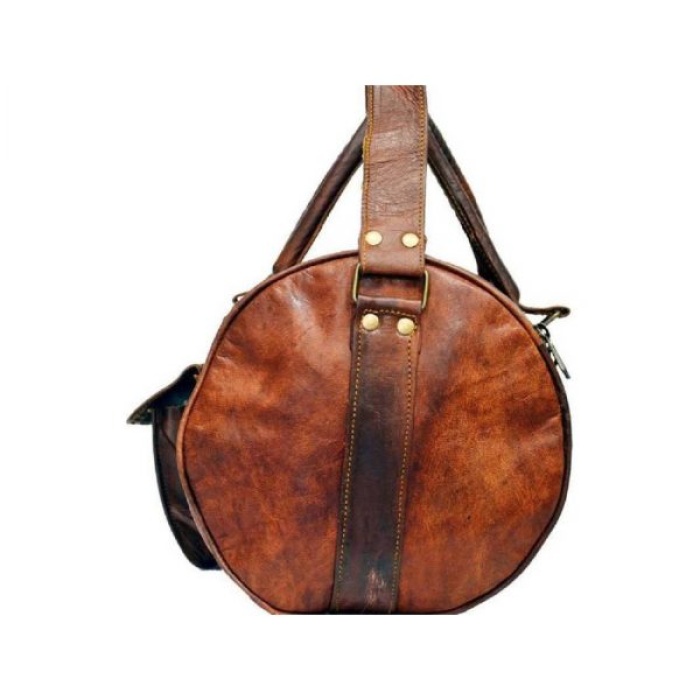 Leather Travelling Bag for Travel Purpose 26×12 inch from iHandikart Handicrafts Made of Vintage 100% Genuine Goat Leather, also usefull for Carrying Shoes, Towel, Clothes and other Sports Acessories to GYM Or Playground, it Looks Trendy and Stylish forever | Save 33% - Rajasthan Living 5