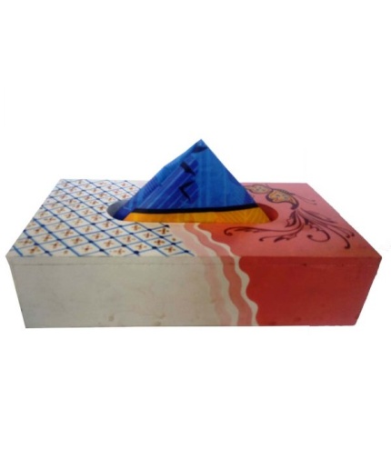 Handpainted Tissue Box Holder (IHK14002) | Save 33% - Rajasthan Living 3