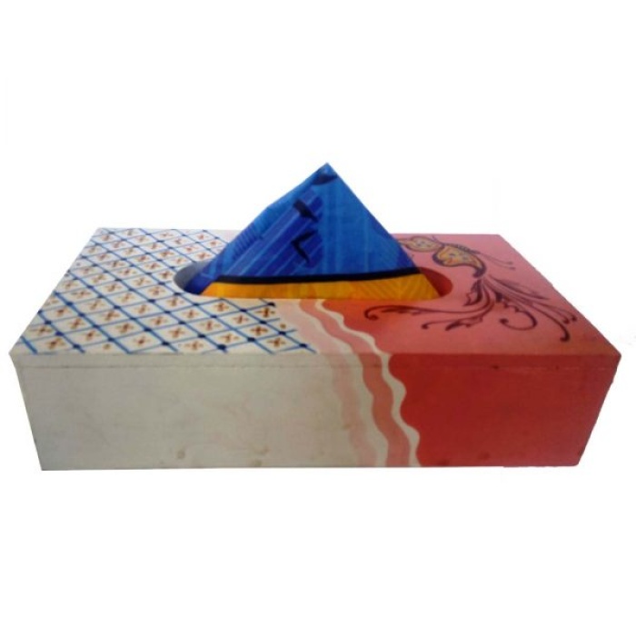 Handpainted Tissue Box Holder (IHK14002) | Save 33% - Rajasthan Living 7