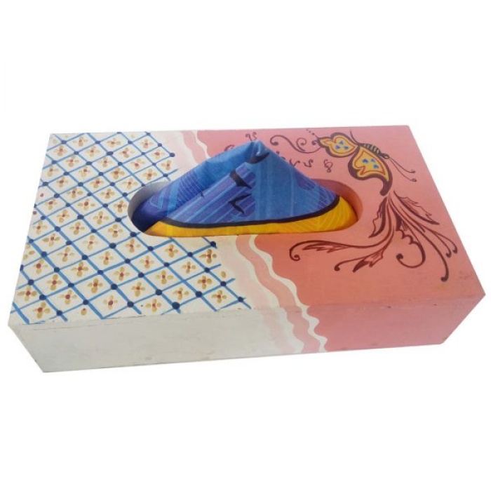 Handpainted Tissue Box Holder (IHK14002) | Save 33% - Rajasthan Living 9